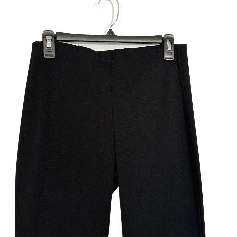 Eileen Fisher‎ Flare Leg Pants Italian Fabric 4 Black Slim Stretch Career